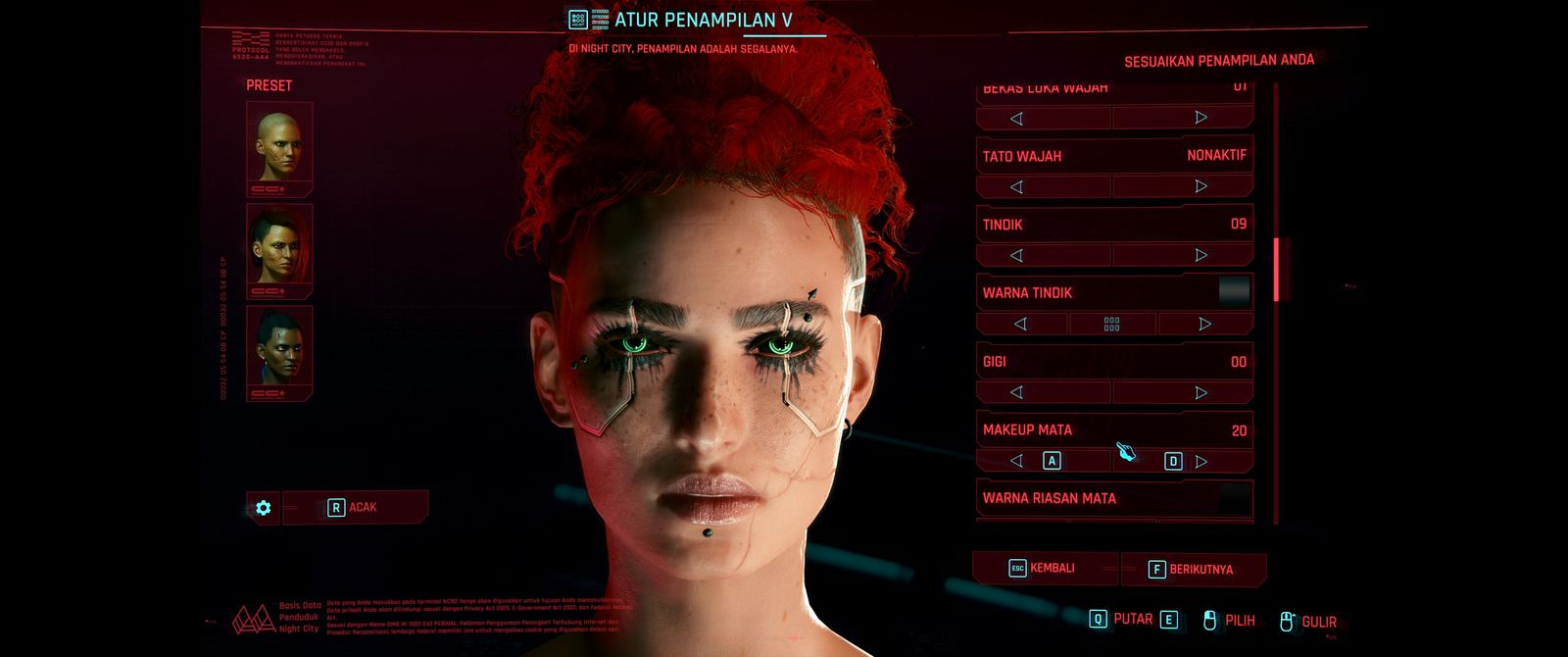 Cyberpunk 2077, Tangkapan layar dalam game (1 dari 13).